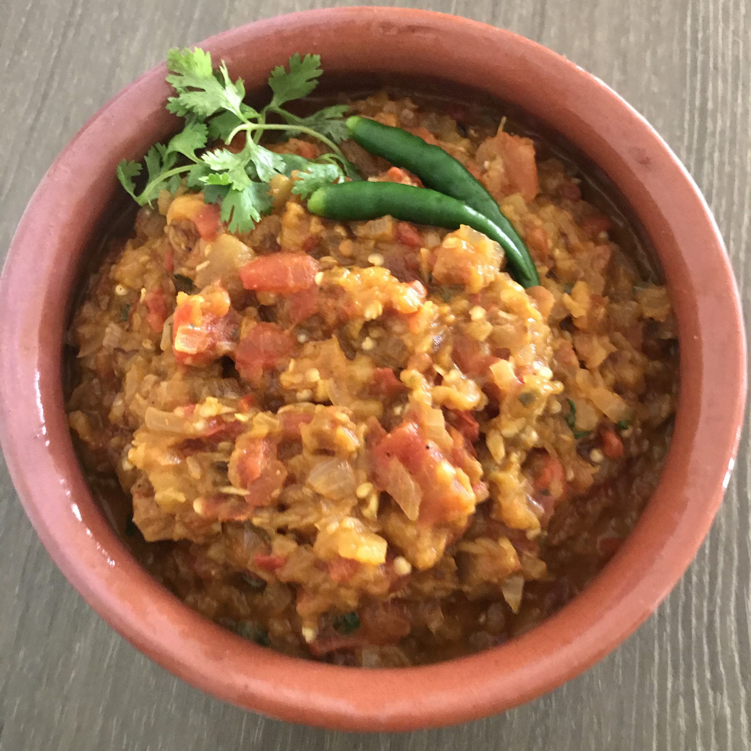 Baingan Bhartha (Fire Roasted Eggplant Curry)